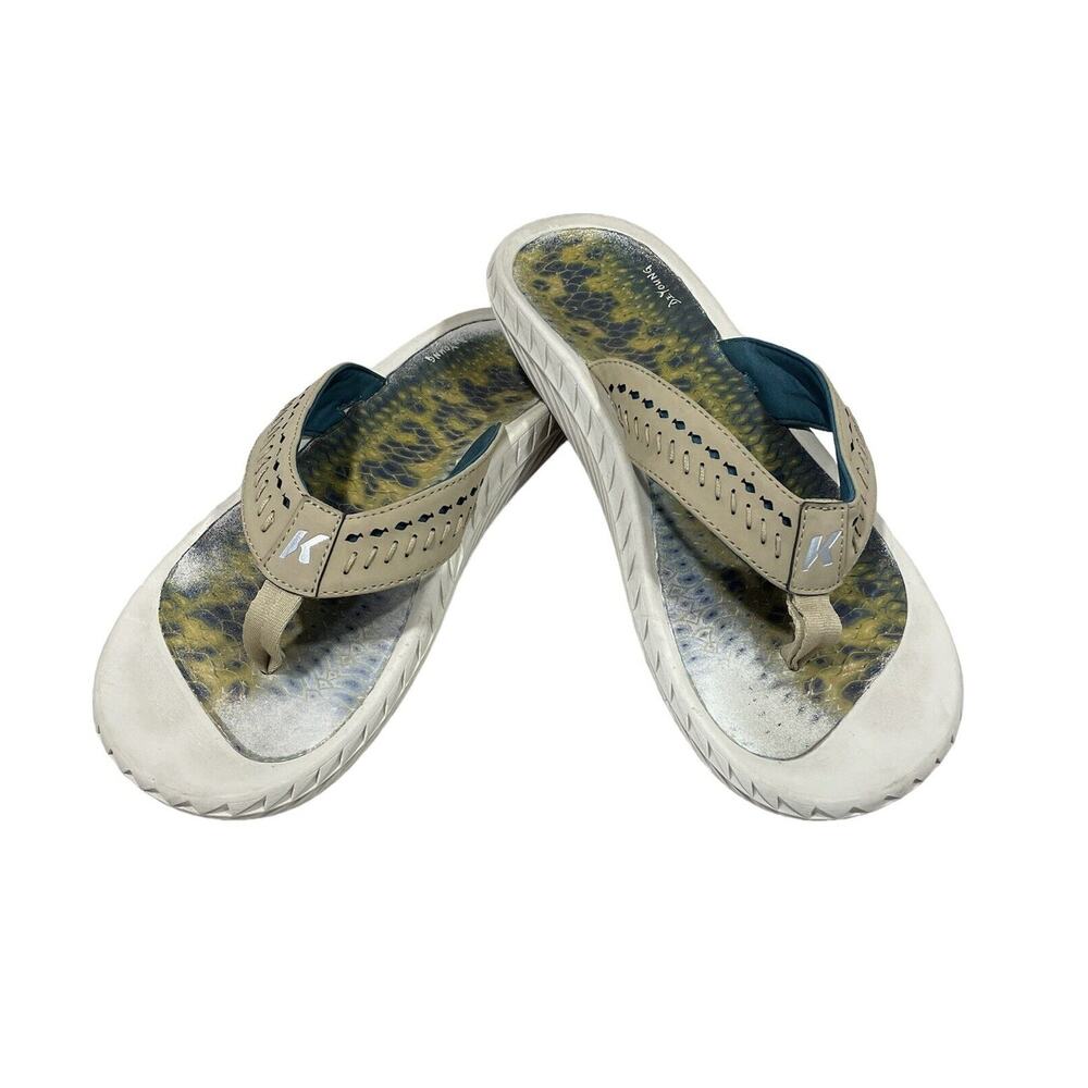 Korkers Fish Flips Unisex Flip Flops Men’s 8 Women’s 9. Fish Inspired Detail EUC